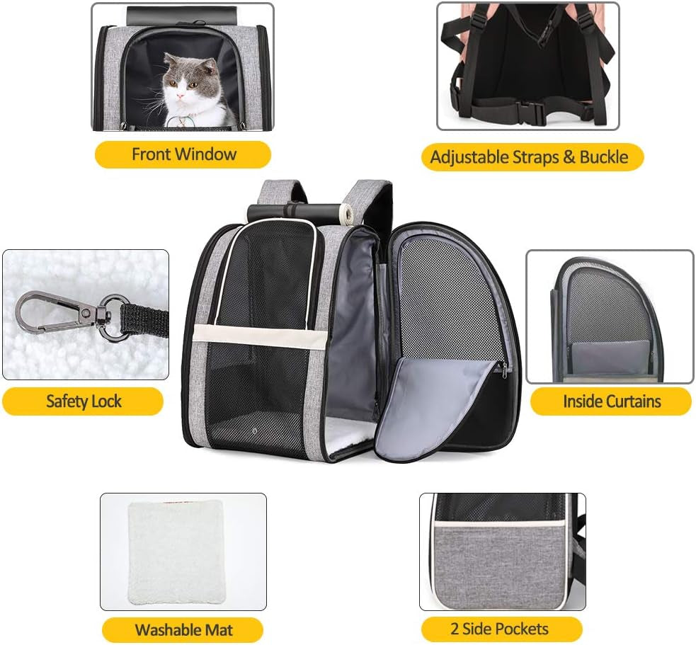 Innovative Bubble Window Pet Carrier Backpack for Cats & Small Dogs – Breathable Travel Backpack with Ventilated Design, Comfortable, Airline-Friendly, Durable & Portable